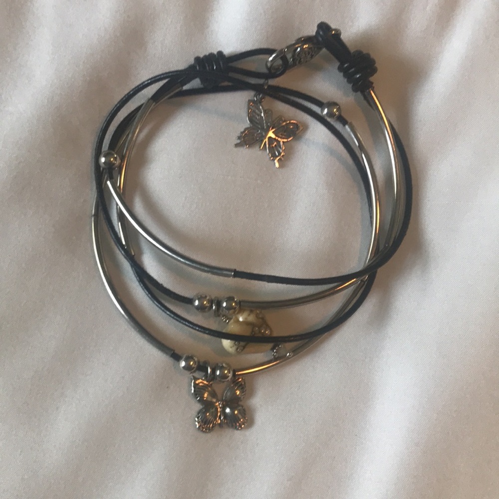 Beautiful handmade black corded bracelet.